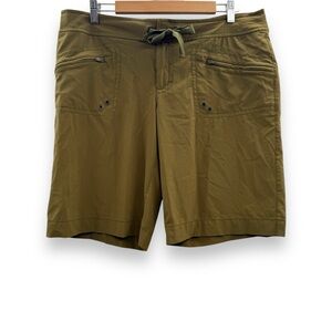Athleta Kick It Cargo Olive Green‎ Bermuda Drawstring Waist Shorts Sz XL
